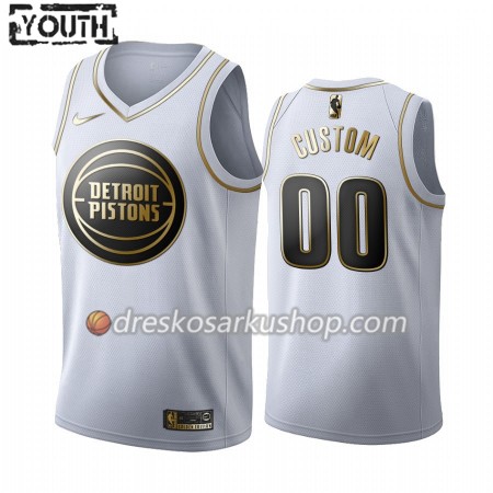 Dječji NBA Dres Detroit Pistons Personalizirani Nike 2019-20 Bijela Golden Edition Swingman